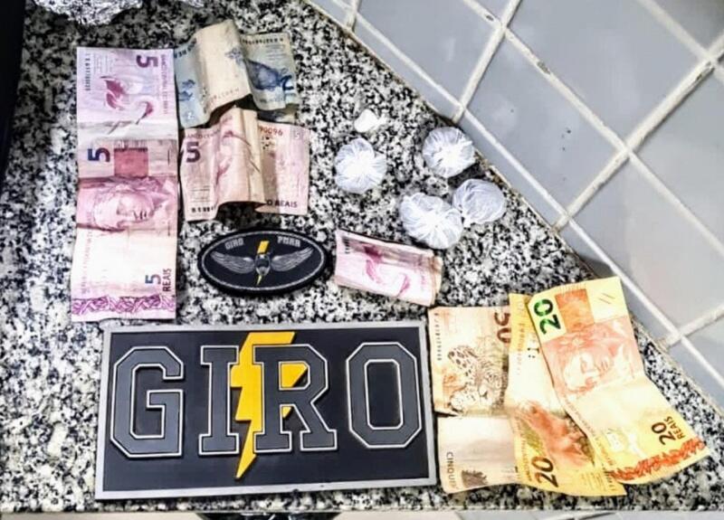 Material apreendido pelo Giro com o albergado (Foto: Divulgação)