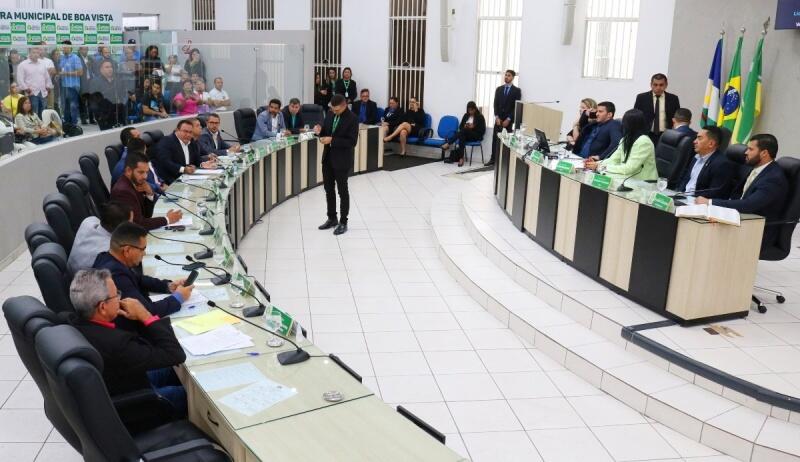 O plenário da Câmara Municipal de Boa Vista nesta quarta-feira (Foto: Wenderson Cabral/FolhaBV)