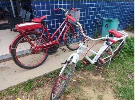 Bicicleta da vítima e a utilizada no roubo (Foto: Divulgação)