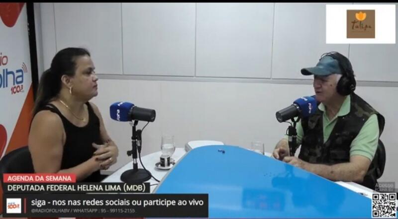 Deputada federal Helena da Asatur durante entrevista (Foto: Reprodução)