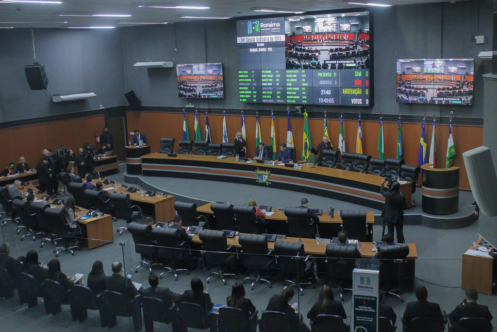 O plenário Noêmia Bastos Amazonas, da Assembleia Legislativa de Roraima, nesta terça-feira