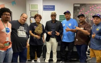 Artistas conhecem produtores e deputado distrital em Brasília. Foto: Arquivo Pessoal