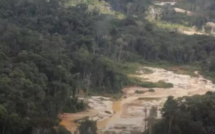 Área de garimpo na Terra Indígena Yanomami (Foto: Reprodução/MPF)
