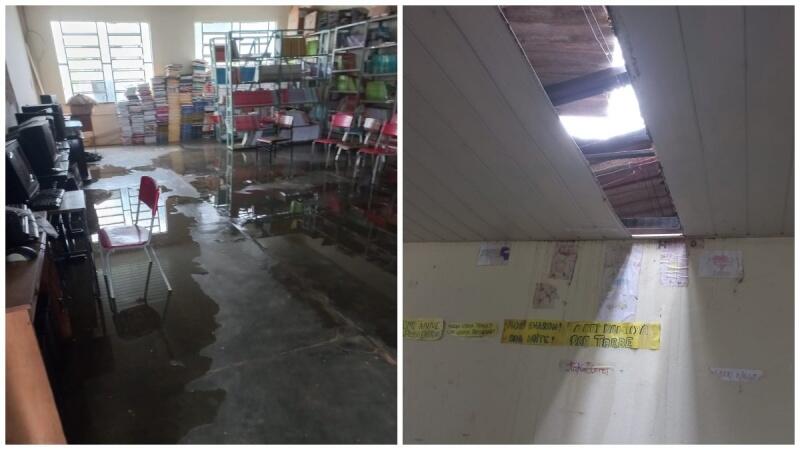 Situação da escola estadual indígena em Pacaraima (Foto: Divulgação)